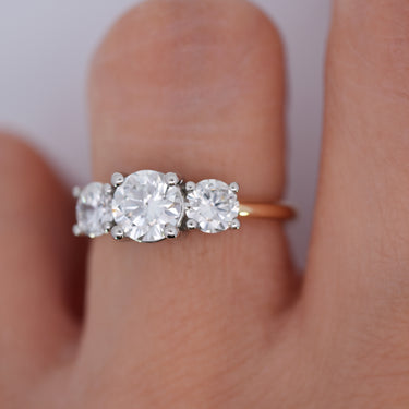 Natural Diamond Trinity Ring