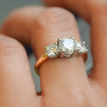 Natural Diamond Trinity Ring