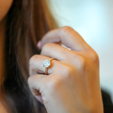 Basket Weave Solitaire Ring w/1.87ct Lab Diamond