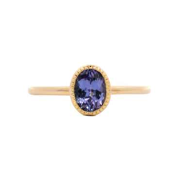 'Anne' Bezel Solitaire Ring w/Tanzanite