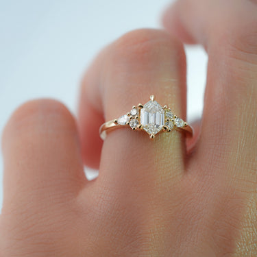 'Cleo' Ring Design w/ 1ct Hexagon Lab Grown Diamond