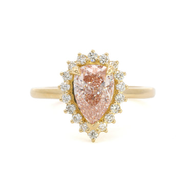 'Ava' Halo w/ Pear Shaped Champagne Lab Diamond