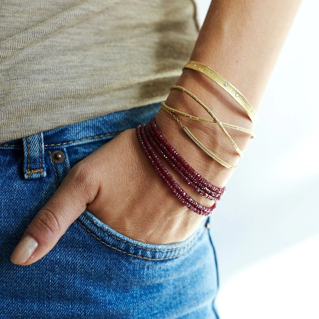 Ruby Wrap Bracelet - Magpie Jewellery
