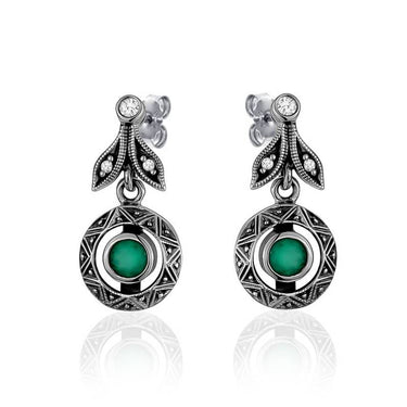 Green Chalcedony Drop Earrings