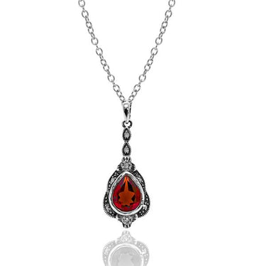 Gemstone and Marcasite Necklace