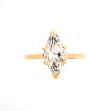 Magpie Vintage- 14ky Cubic Zirconia Marquis Solitaire