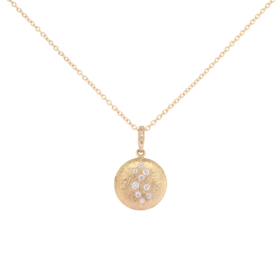 16mm &#39;Boulder&#39; Dancing Diamond Disc Pendant Necklace | Magpie Jewellery