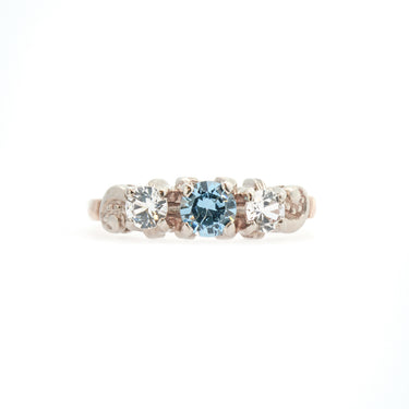 Magpie Vintage- Blue Spinel & Cubic Zirconia RIng