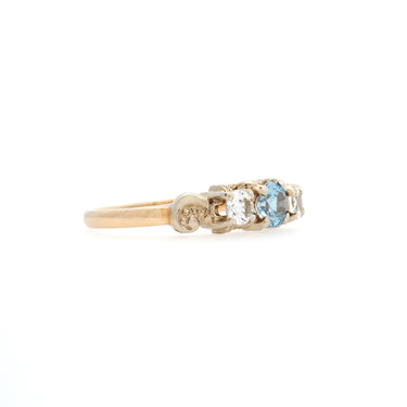 Magpie Vintage- Blue Spinel & Cubic Zirconia RIng