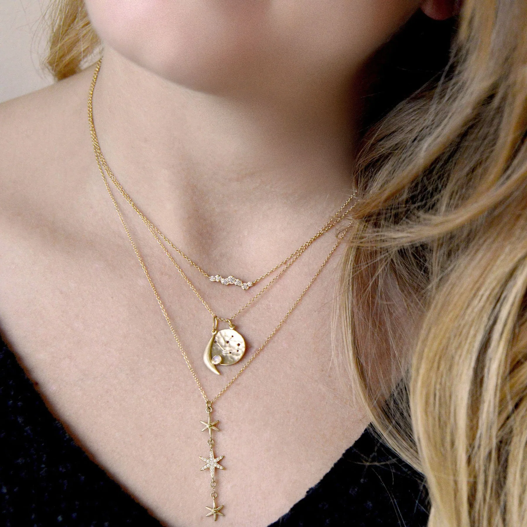 Gemstone Crescent Charm | Magpie Jewellery
