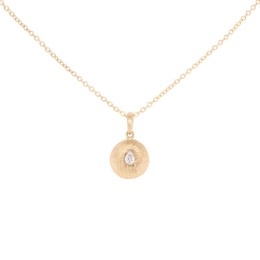 Medium 'Boulder' Pear Diamond Disc Necklace | Magpie Jewellery