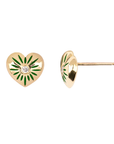 Small 14K Gold Puffed Heart Diamond Set Stud - True Colors | Magpie Jewellery