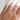 14k Yellow Gold Band featuring a natural rose cut salt & pepper diamond held securely in the middle with six prongs and accented by round brilliant cut diamonds | on model
