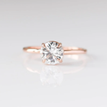 14k Rose Gold Solitaire Ring with a 1.38ct Round White Sapphire 