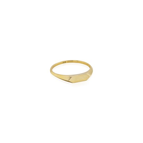 10K Yellow Gold Slim Signet Ring