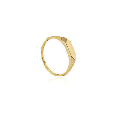 10K Yellow Gold Slim Signet Ring