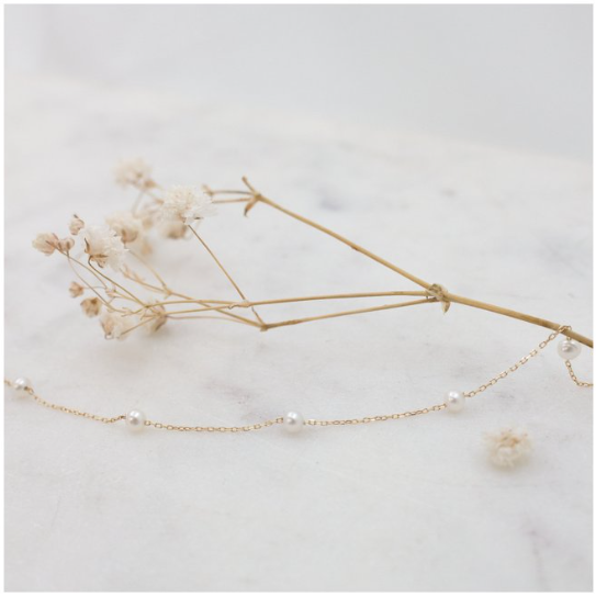 10ky Gold Five Pearl Station Bracelet | Magpie Jewellery