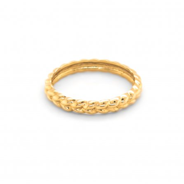 10K Yellow Gold Herringbone Band | Magpie Jewellery