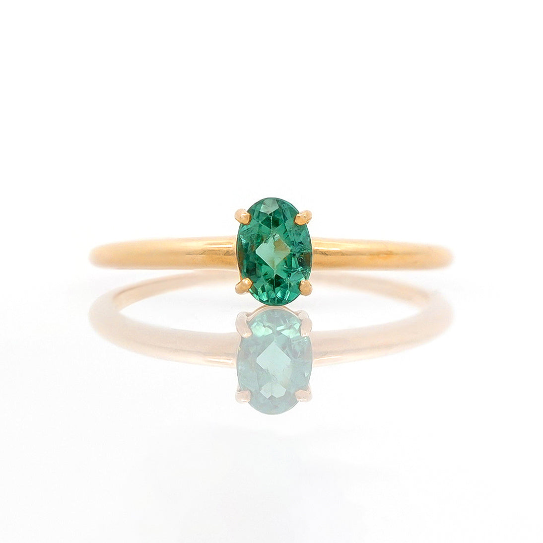 Claw Set Oval Green Tourmaline Ring