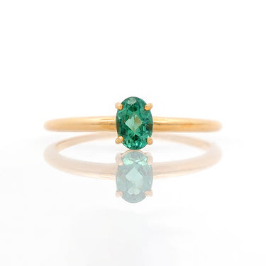 Claw Set Oval Green Tourmaline Ring