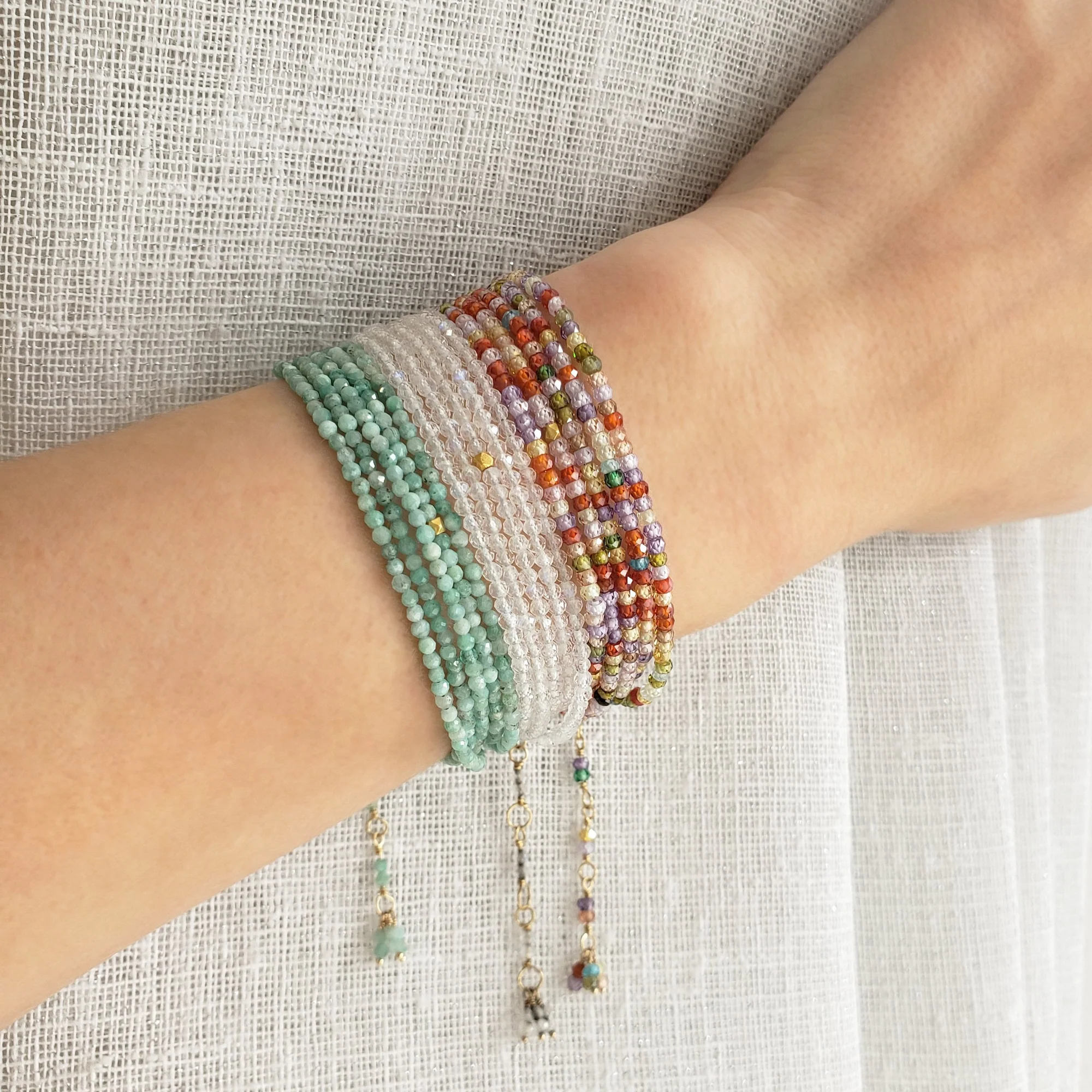 Multi Coloured Cubic Zirconia Wrap Bracelet | Magpie Jewellery