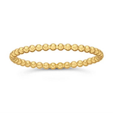 14K Yellow Gold 1.5mm Beaded Ring