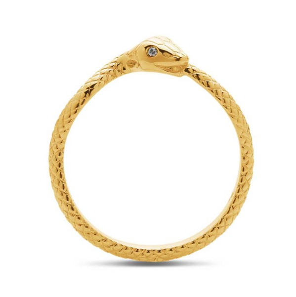 14K Yellow Gold Diamond-Set Ouroboros Ring