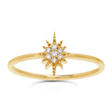 14K Yellow Gold Diamond-Set North Star Ring