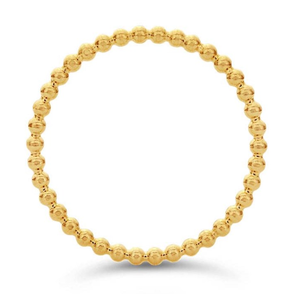 14K Yellow Gold 1.5mm Beaded Ring