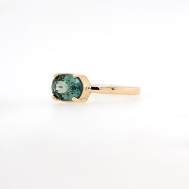 Lab-Grown Oval Green Sapphire Ring | Magpie Jewellery