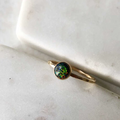 14k Gold Fill Stacking Ring featuring with a Bold Black opal gemstone