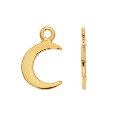 14K Yellow Gold Crescent Moon Charm