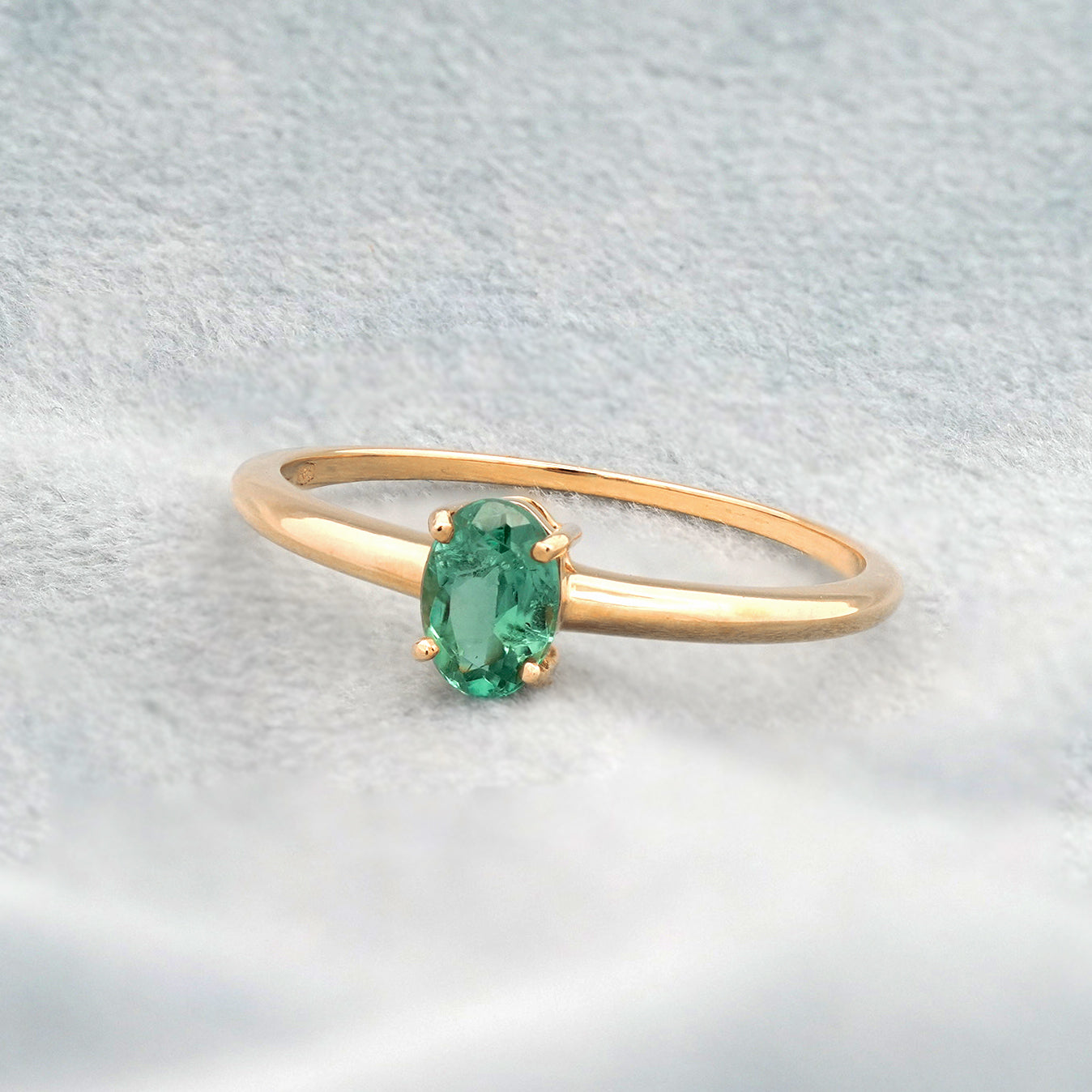 Claw Set Oval Green Tourmaline Ring