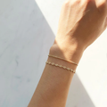 18k Yellow gold Bracelet with Gold Flowers | On model