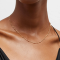 18k Yellow Gold Beaded Necklace | On Model