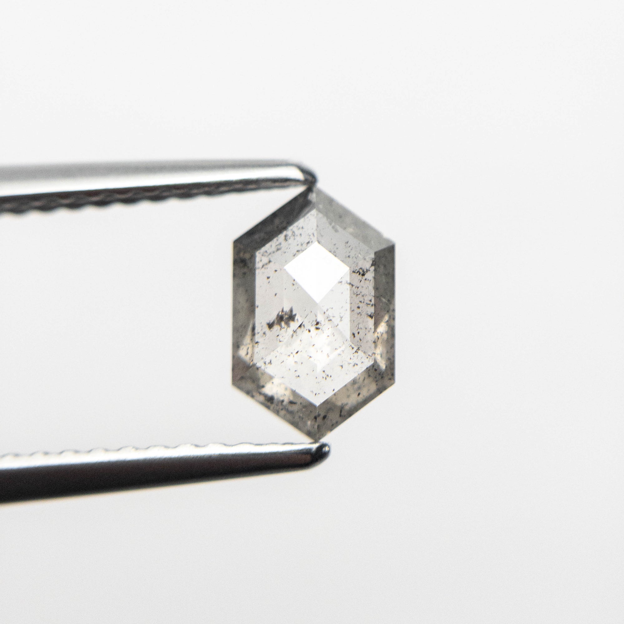 0.74ct Salt &amp; Pepper Hexagon Rosecut Diamond