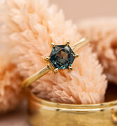 Montana Sapphire Hexagon Solitaire Ring | Magpie Jewellery