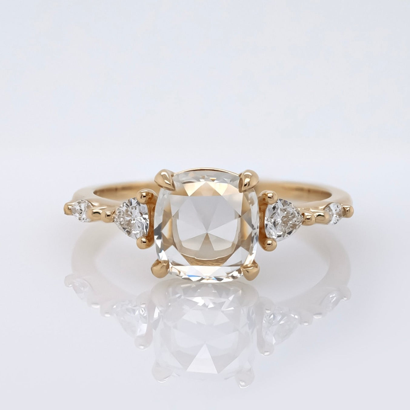 The 'Evelyn' Ring w/ 1.57ct Rose Cut Cushion Lab Grown Diamond | Magpie Jewellery