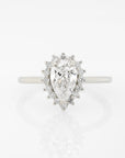 0.96ct Pear-Shaped Diamond Halo Engagement Ring
