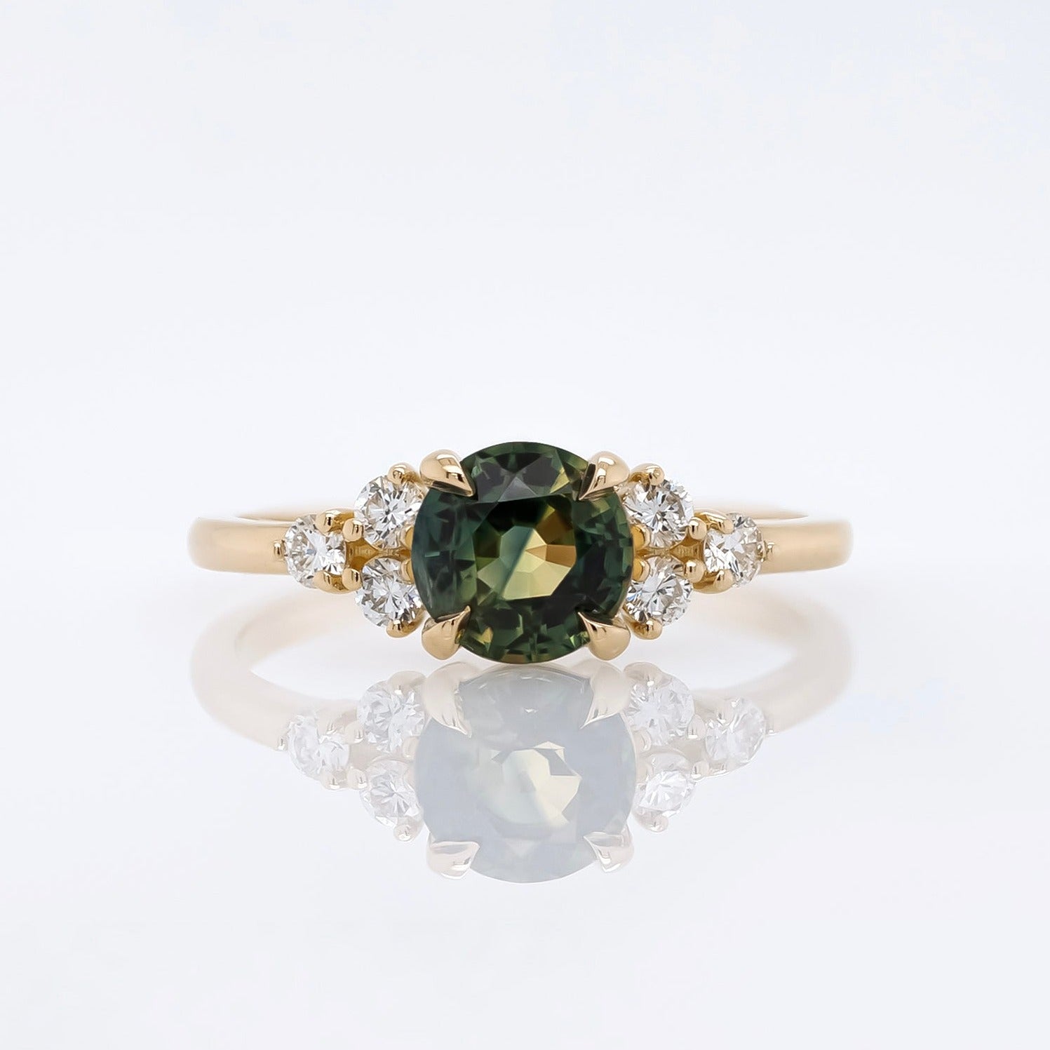 1.15ct Australian Teal Sapphire Engagement Ring | Magpie Jewellery