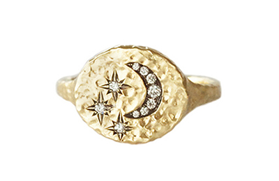Starry Night Oval Signet Diamond Ring | Magpie Jewellery