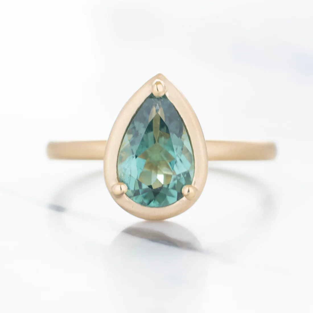 No.30 'Archive' 1.49ct Pear Green Tourmaline Ring | Magpie Jewellery