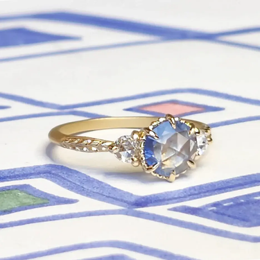 Evergreen Three-Stone Blue Sapphire Ring