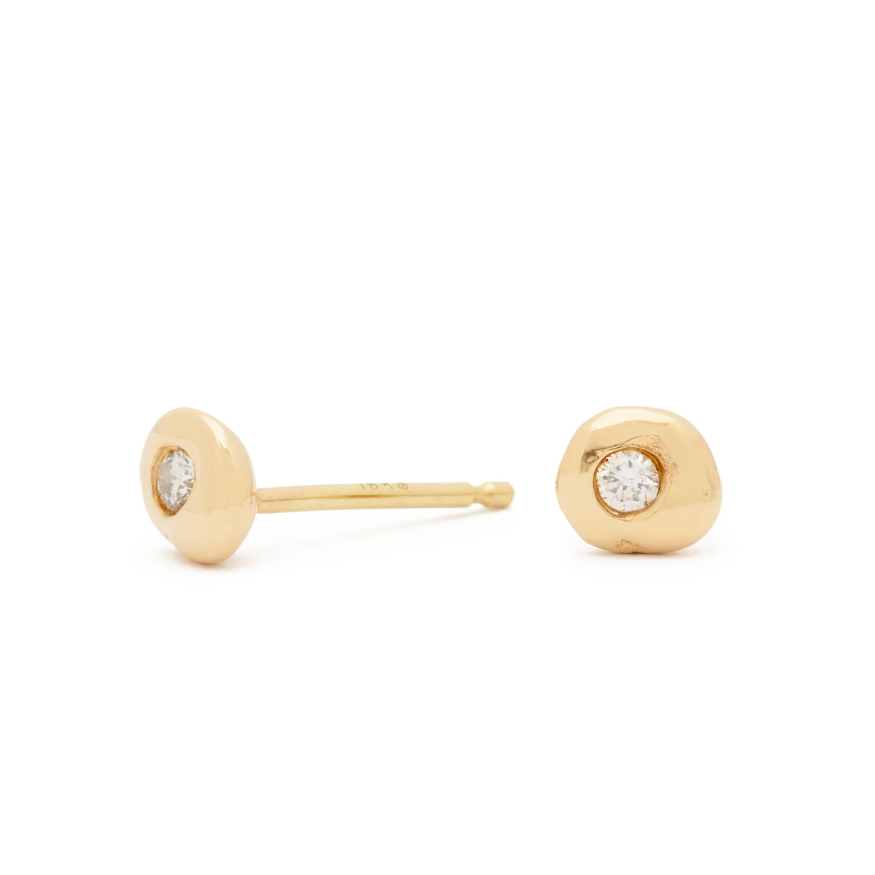 Gold Diamond Captain Studs | Magpie Jewellery