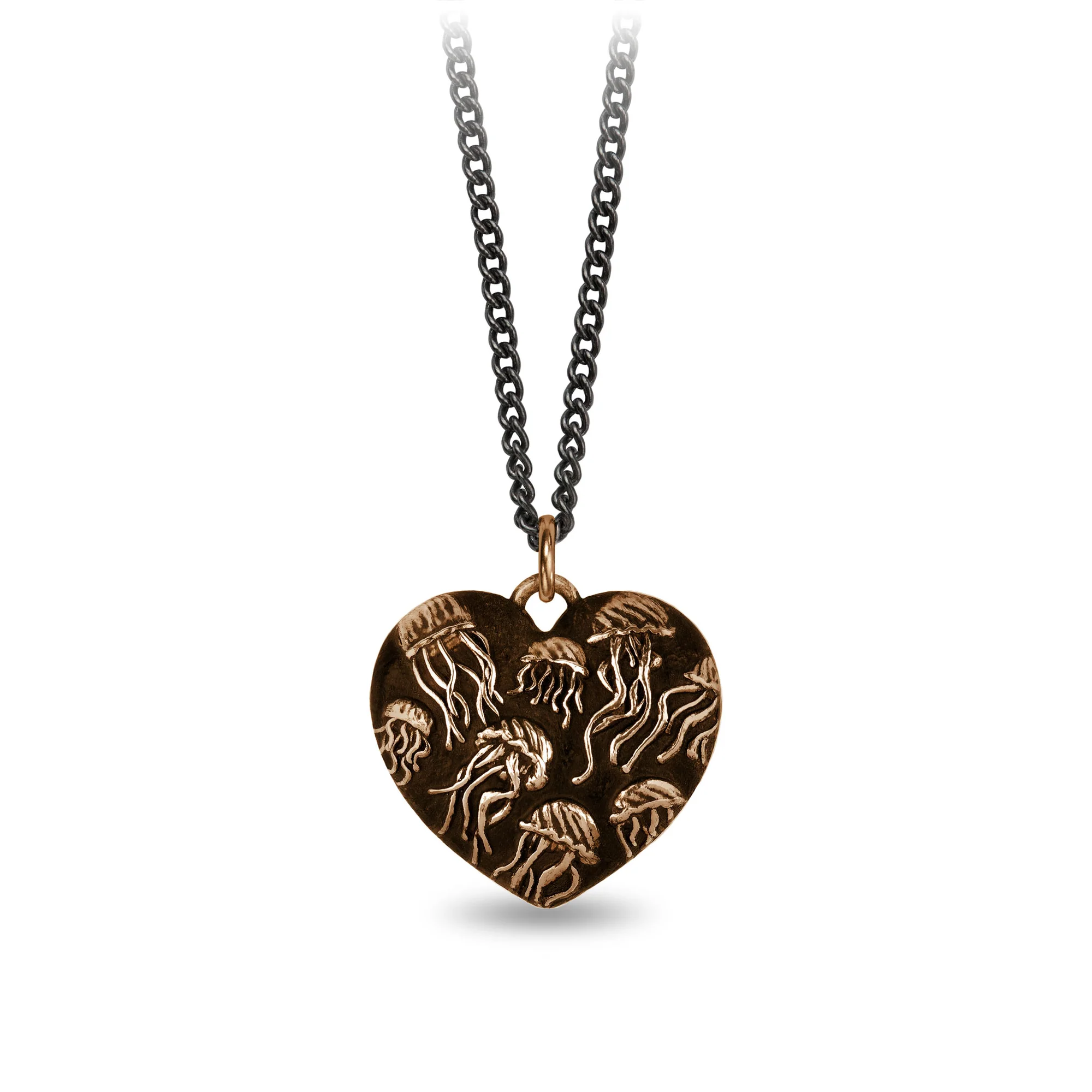 Jellyfish Large Puffed Hearts Talisman | Magpie Jewellery