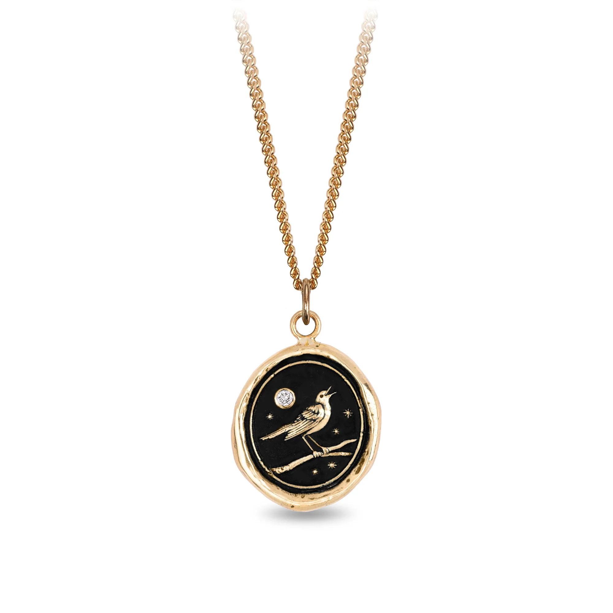 Nightingale 14K Gold Diamond Set Signature Talisman | Magpie Jewellery