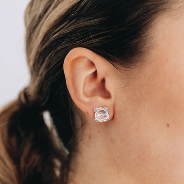 Dewdrop Cluster Studs - Clear Topaz & Silver | Magpie Jewellery