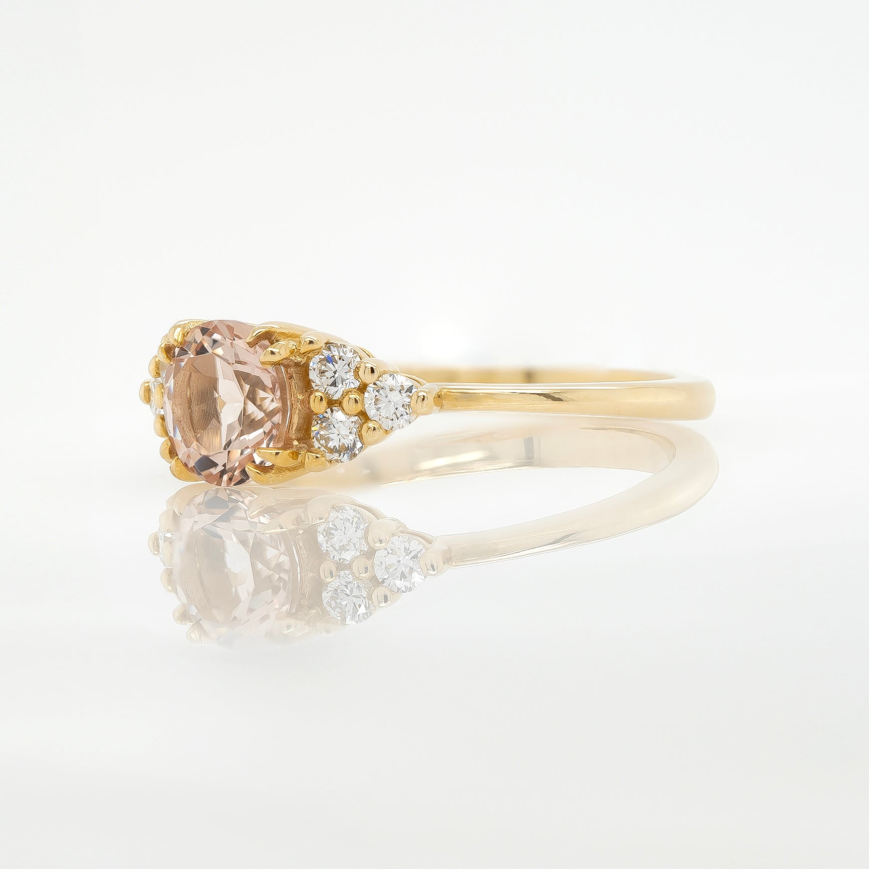 Morganite and Diamond Engagement Ring | Magpie Jewellery