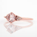 Peach Morganite Engagement Ring with Diamond Accents - Magpie Jewellery