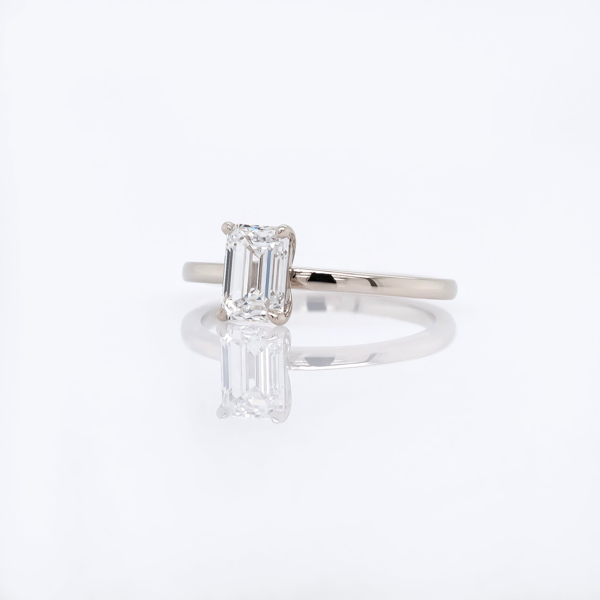 Emerald Cut Diamond Solitaire| Magpie Jewellery